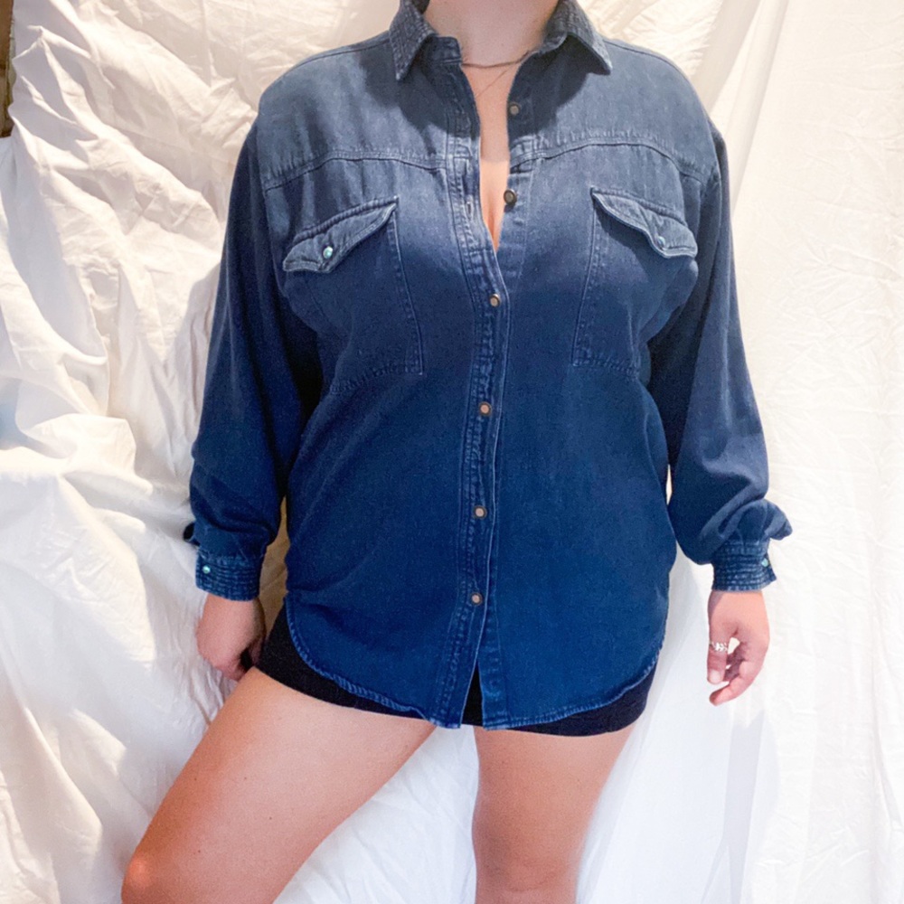 Vintage Oversized Jean Button up